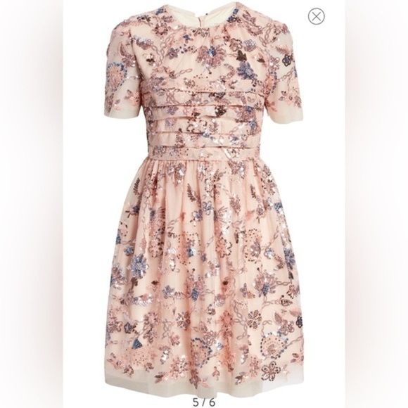 New Rachel Parcell Embroidered Tulle Dress Sequin Sparkle Romantic Party Sz 12 - Picture 7 of 17